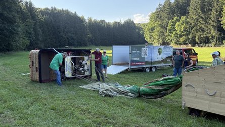 Befestigung des Ballons am Korb